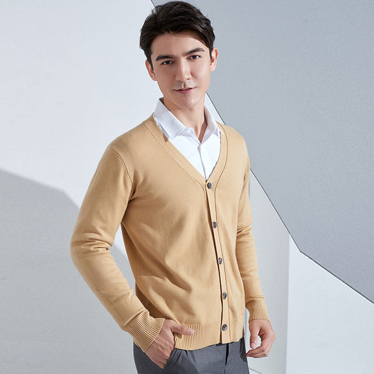 Herren Leichter Feinstrick-Cardigan mit V‑Ausschnitt und Business‑Silhouette Nord Taschen