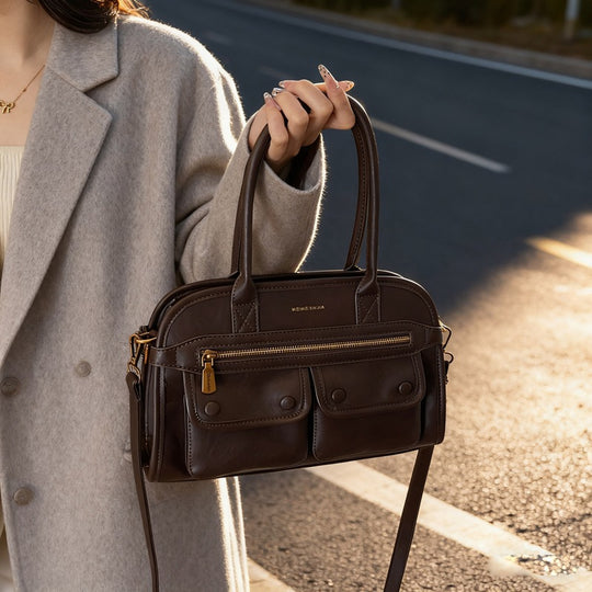 Damen organische Leder Tragetasche mit multifunktionalen Fächern Nord Taschen
