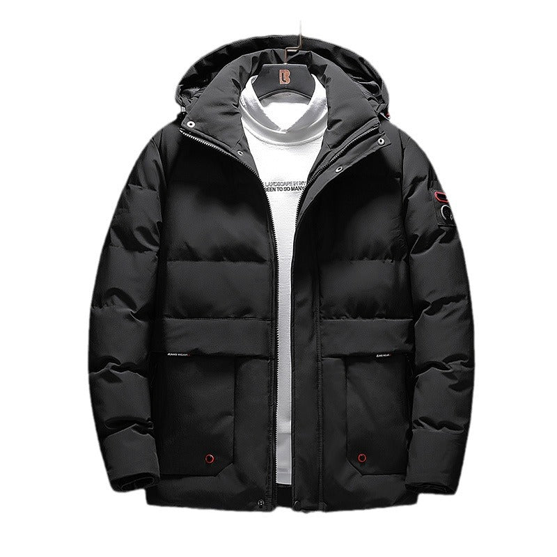 Herren Wattierte Kurzparka mit Kapuze, wasserabweisender Oberfläche und Utility-Taschen Nord Taschen
