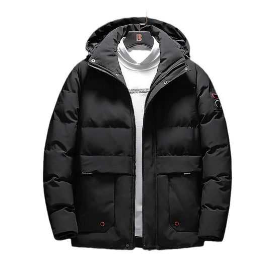 Herren Wattierte Kurzparka mit Kapuze, wasserabweisender Oberfläche und Utility-Taschen Nord Taschen