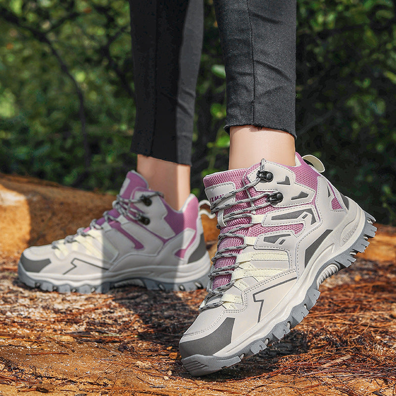 Damen Hohe Wanderstiefel mit innovativem Schnellschnürsystem und rutschfester Sohle