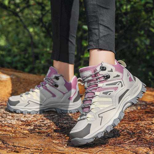 Damen Hohe Wanderstiefel mit innovativem Schnellschnürsystem und rutschfester Sohle
