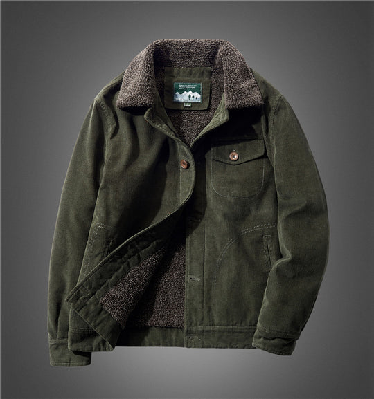 Herren Lässige Cordjacke mit Teddyfutter Nord Taschen
