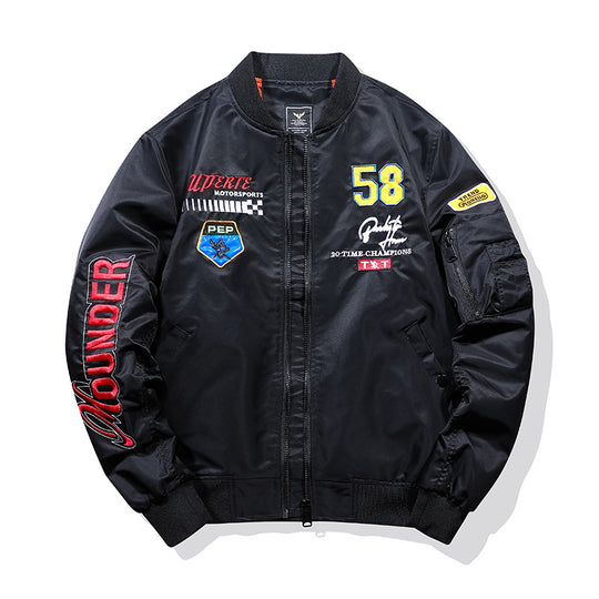 Herren Sportliche Bomberjacke mit bunten Applikationen Nord Taschen