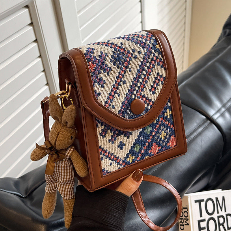 Damen Handtasche mit ethnischem Muster und hochwertigem Leder Nord Taschen