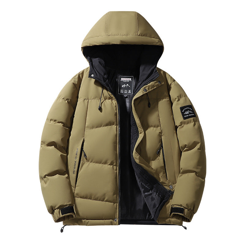 Herren Kapuzen-Steppjacke mit Thermofutter und verstellbarem Saum Nord Taschen