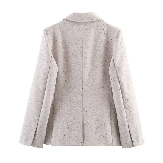 Damen Kurzblazer im Tweed‑Look mit taillierter Schnittführung Nord Taschen