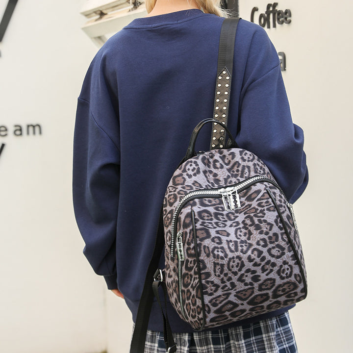 Damen Rucksack im stilvollen Leopardenmuster mit praktischem Reißverschluss Nord Taschen