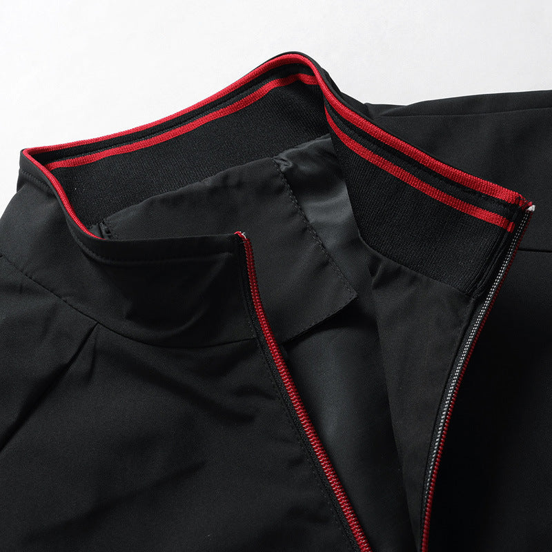 Herren leichter Softshell-Bomber mit Stehkragen und Kontrastpaspeln Nord Taschen