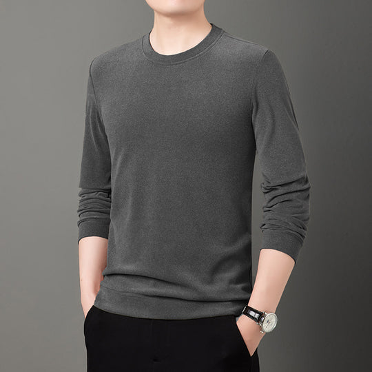 Herren Feiner Rundhals-Pullover aus leichtem Stretch-Strick mit schmaler Silhouette Nord Taschen
