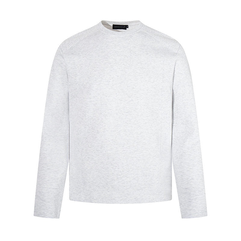 Herren Langarmshirt mit Rundhalsausschnitt aus meliertem Baumwollmix Nord Taschen