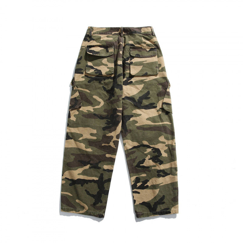 Unisex Lockere Cargo-Hose mit weitem Bein, hohem Bund und multifunktionalen Klappentaschen Nord Taschen
