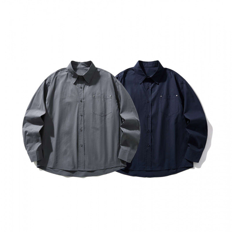 Herren Boxy-Overshirt mit Brusttasche und Hemdkragen aus leichtem Baumwollmix Nord Taschen