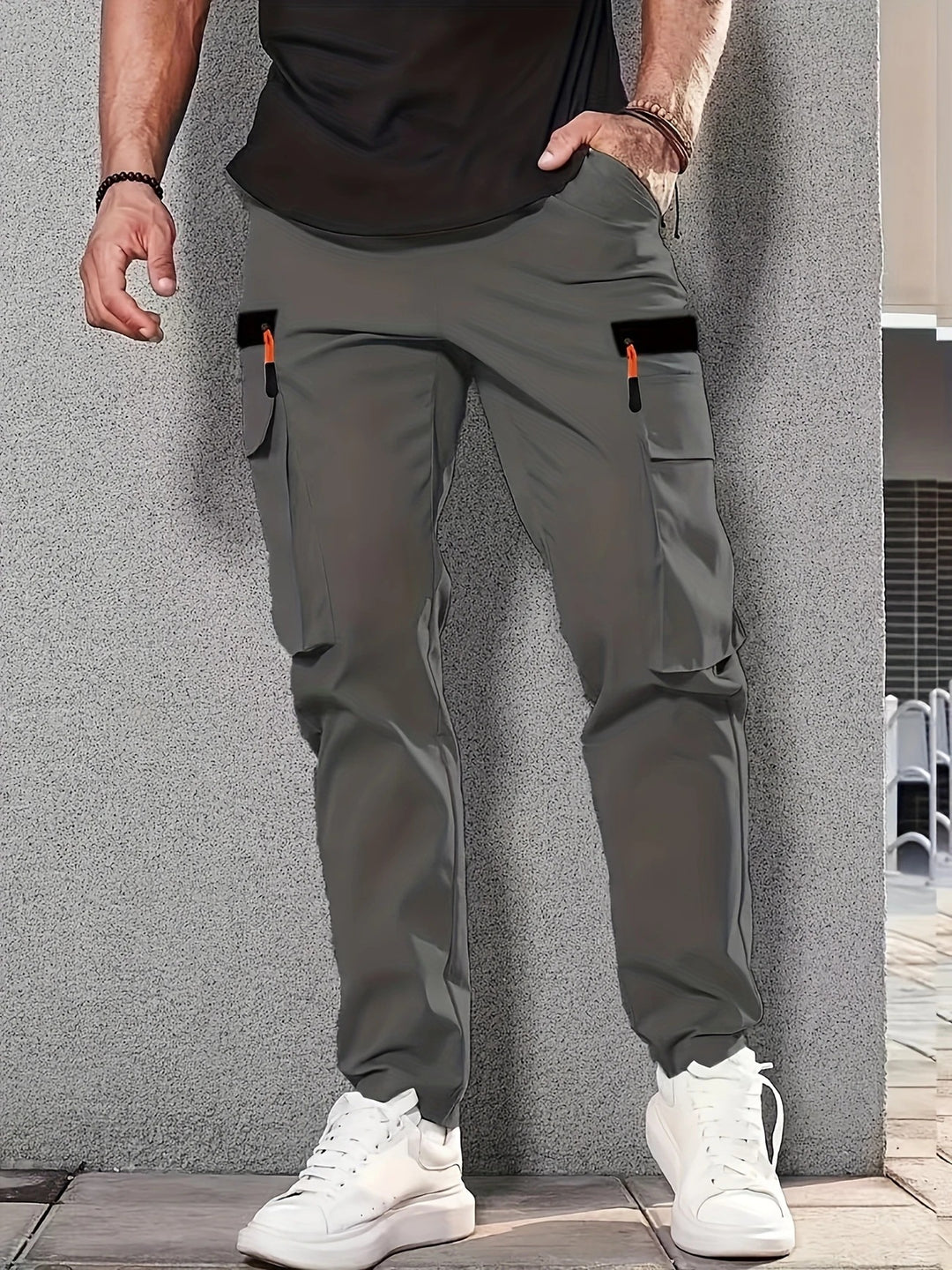 Herren Cargohose im Joggerstil mit elastischem Bund, Tunnelzug & Mehrfachtaschen Nord Taschen