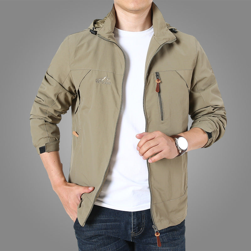 Herren leichte atmungsaktive Softshell-Trekkingjacke mit Kapuze und Mesh-Futter Nord Taschen