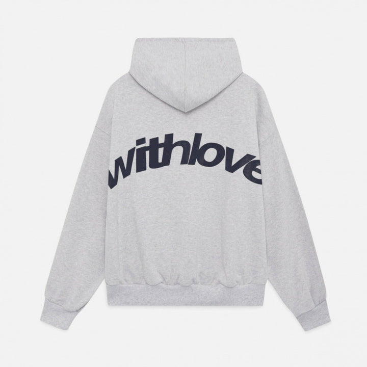 Unisex Oversized Kapuzenpullover mit großem Rückenprint und weichem Fleece Innen Nord Taschen