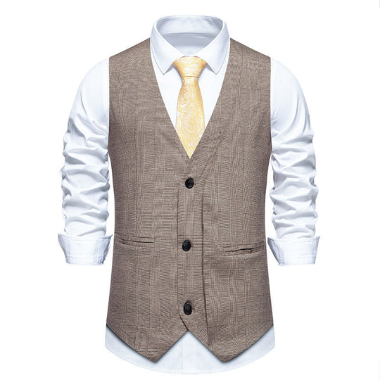 Herren elegante Anzugweste mit klassischem Herringbone-Muster und praktischen Taschen Nord Taschen