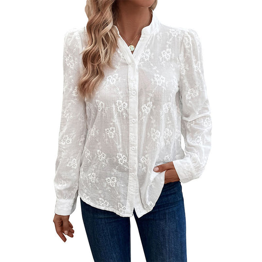 Damen Elegante Bestickte Bluse Nord Taschen