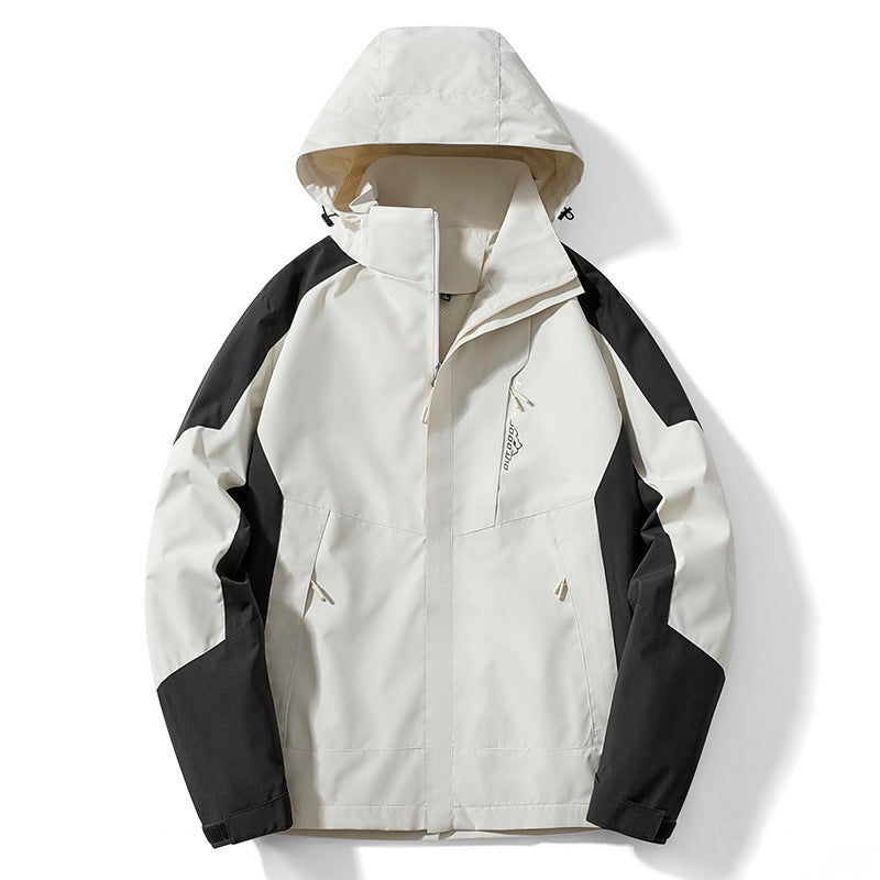 Herren Colorblock Softshell-Trekkerjacke mit Kapuze, verdeckten Reißverschlüssen und seitlichen Eingrifftaschen Nord Taschen