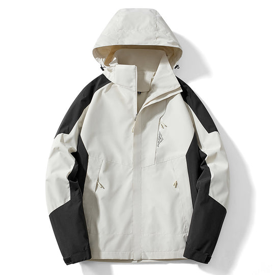 Herren Colorblock Softshell-Trekkerjacke mit Kapuze, verdeckten Reißverschlüssen und seitlichen Eingrifftaschen Nord Taschen