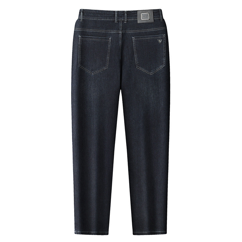 Damen Hochtaillierte Slim-Ankle-Jeans mit elastischem Bund und dezenter Used‑Waschung Nord Taschen