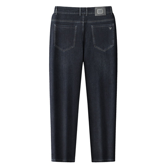 Damen Hochtaillierte Slim-Ankle-Jeans mit elastischem Bund und dezenter Used‑Waschung Nord Taschen