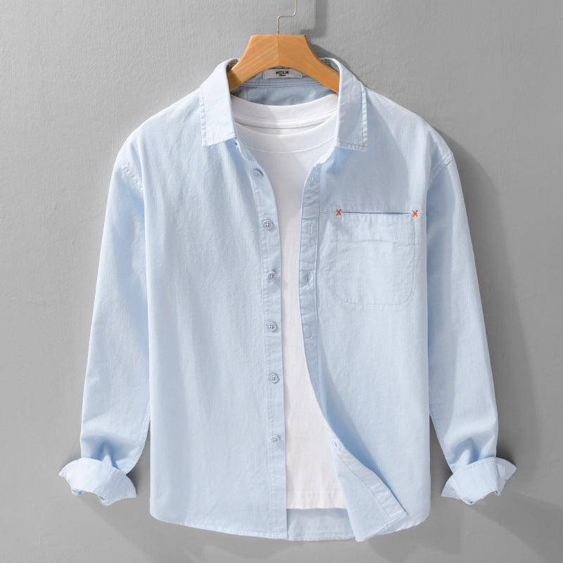 Herren Leichtes Baumwoll-Layering-Overshirt mit tonaler Brusttasche und Soft‑Touch‑Finish Nord Taschen