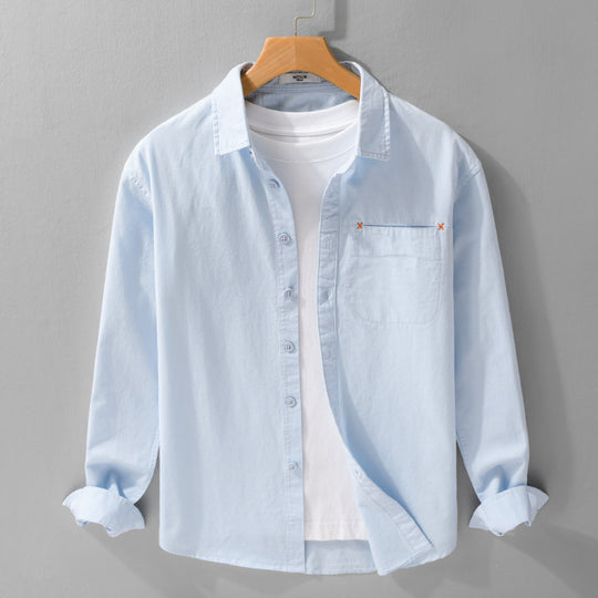 Herren Leichtes Baumwoll-Layering-Overshirt mit tonaler Brusttasche und Soft‑Touch‑Finish Nord Taschen