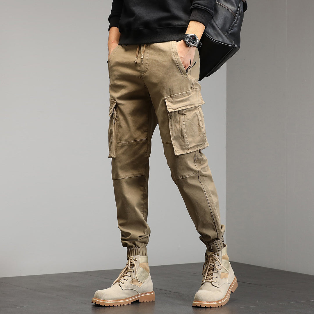 Herren Taktische Cargo‑Joggerhose mit elastischem Tunnelzugbund, Knieabnähern und Mehrfachtaschen Nord Taschen