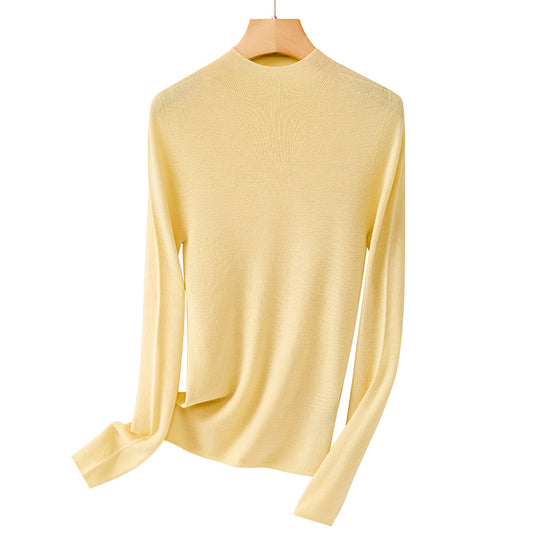 Damen Feinstrick-Longsleeve mit kurzem Stehkragen und schlanker Silhouette Nord Taschen