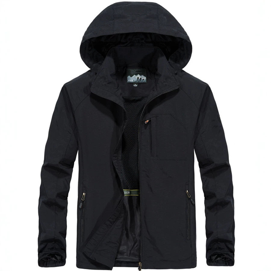 Herren Leichte Allwetter-Fieldjacke mit Kapuze, Mesh‑Innenfutter und Reißverschlusstaschen Nord Taschen