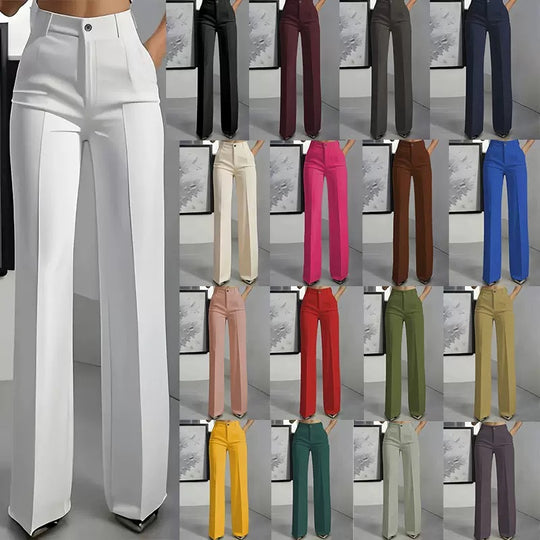 Damen Hochtaillierte Palazzo-Hose mit Bügelfalte und Eingrifftaschen Nord Taschen