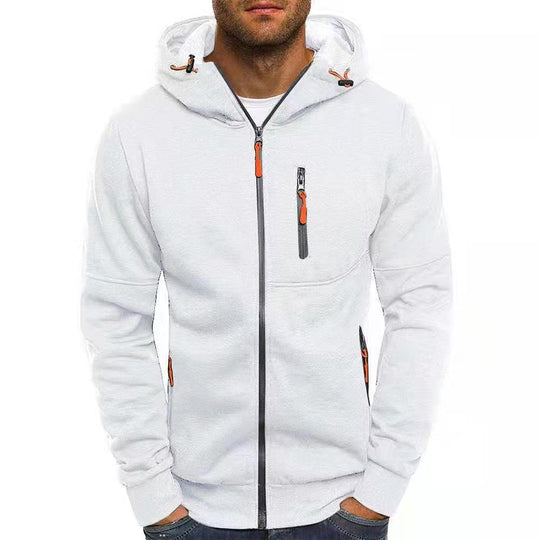 Herren funktionelle Kapuzenjacke mit durchgehendem Reißverschluss, Brust- und Seitentaschen sowie Kordelzug Nord Taschen