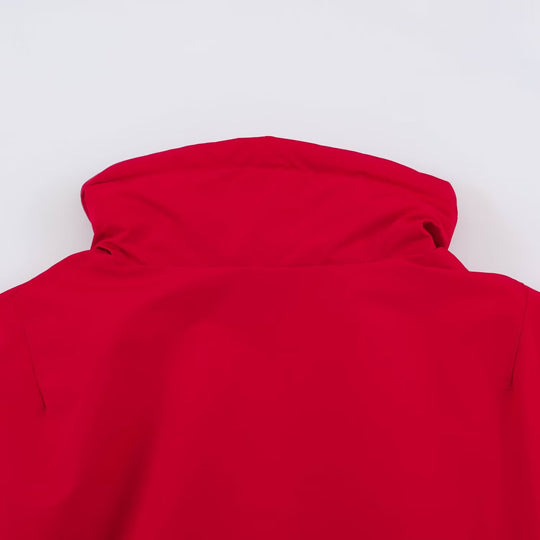 Damen Cropped Oversize Windbreaker mit hohem Funnelkragen, Kordelzug und gerafftem Elastikbund Nord Taschen