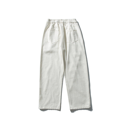 Damen Hochtaillierte weite Bundfalten-Hose aus Baumwollmischung mit geradem Bein Nord Taschen