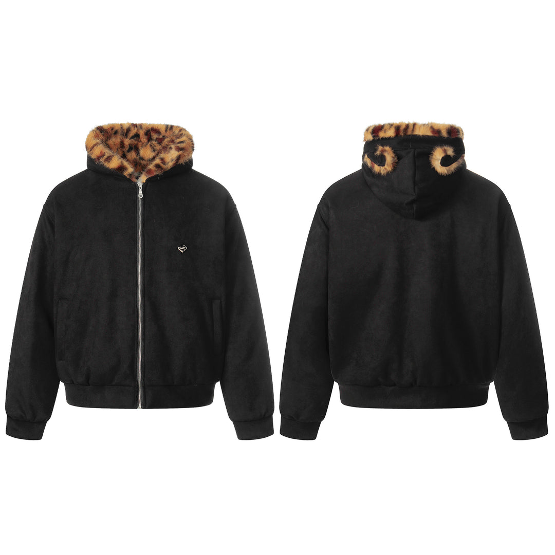 Damen Kuscheliger Samt‑Bomber mit leo‑gefüttertem Kragen und elastischem Saum Nord Taschen