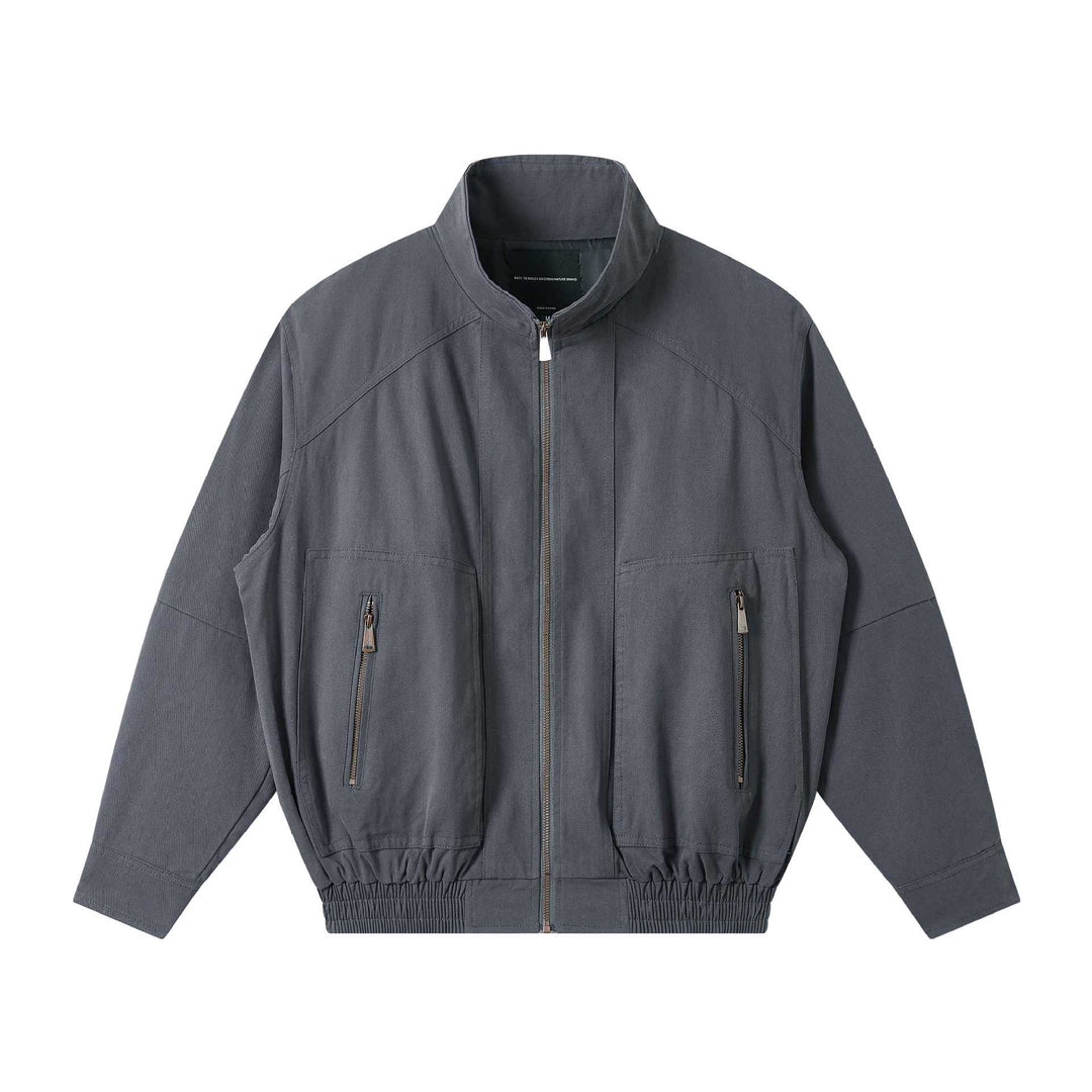 Herren Leichter Canvas-Fieldblouson mit Stehkragen, verdecktem Reißverschluss und elastischem Saum Nord Taschen