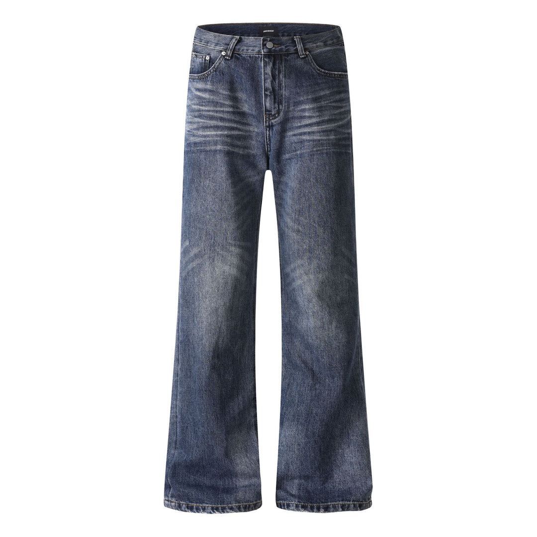 Damen weite Cropped-Jeans mit hoher Taille und Used-Effekt Nord Taschen