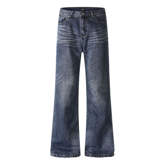 Damen weite Cropped-Jeans mit hoher Taille und Used-Effekt Nord Taschen