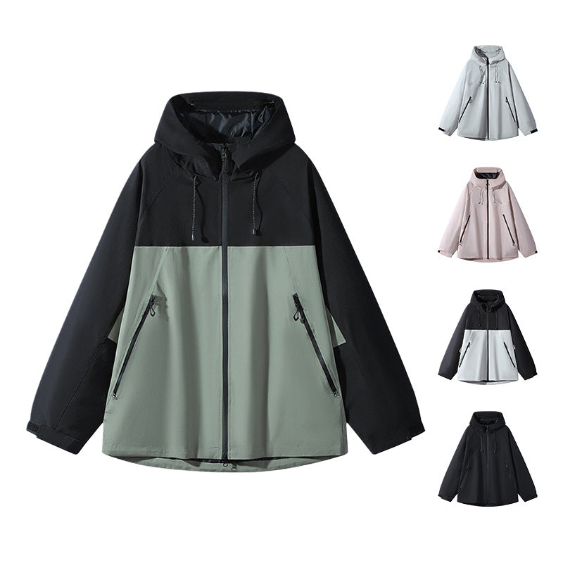 Unisex Wasserabweisende zweifarbige Softshell-Jacke mit Kapuze Nord Taschen