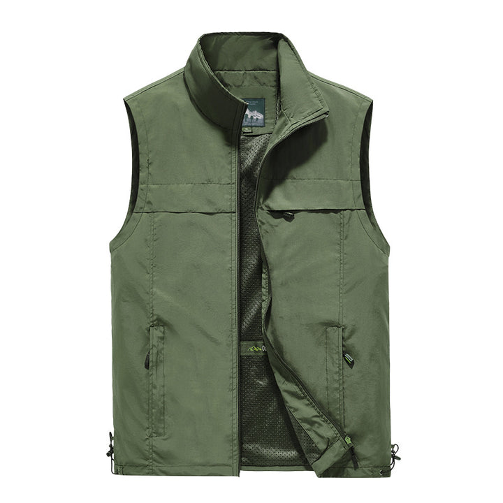 Herren  leichte winddichte Outdoor-Weste mit Stehkragen und Reißverschlusstaschen Nord Taschen