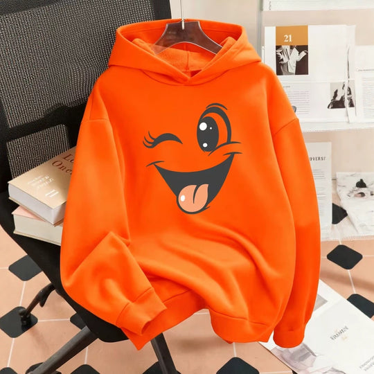 Damen Lustiger Kapuzenpullover mit einzigartigem Emoji-Design Nord Taschen