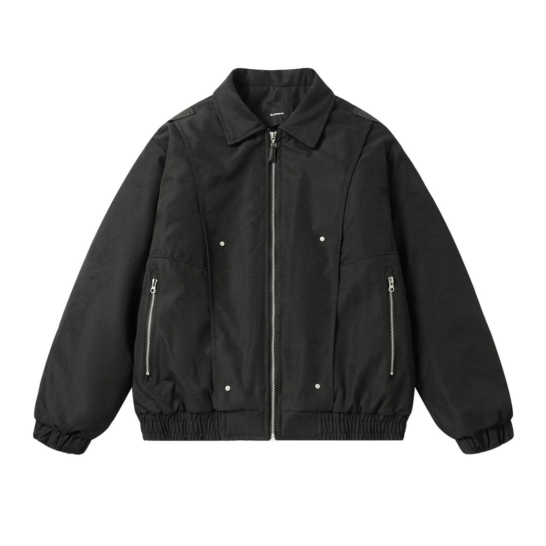 Herren Boxy Utility‑Bomberjacke mit kurzem Schnitt, Metallreißverschlüssen und elastischem Saum Nord Taschen