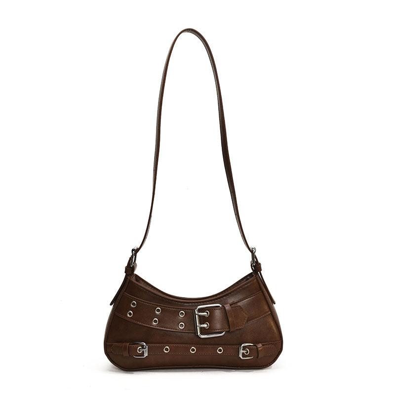 Damen Handtasche mit verstellbarem Trageriemen und dekorativen Schnallen Nord Taschen