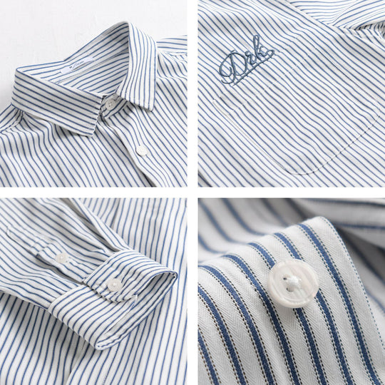 Herren Gestreiftes Overshirt‑Hemd mit Brusttasche und tonalem Logo‑Stick Nord Taschen