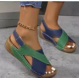 Damen  orthopädische Keilsandalen mit Memory-Foam und verstellbarem Fersenriemen Nord Taschen