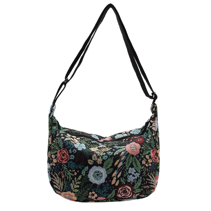 Damen Umhängetasche mit floralem Jacquard-Muster Nord Taschen