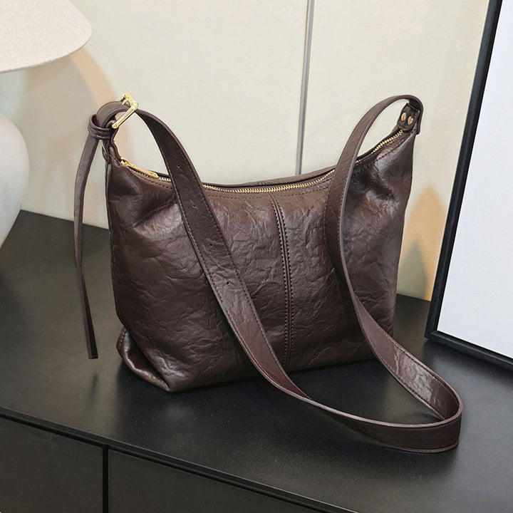 Damen Hobo-Tasche aus hochwertigem Kunstleder mit elegantem Kordelzug Nord Taschen
