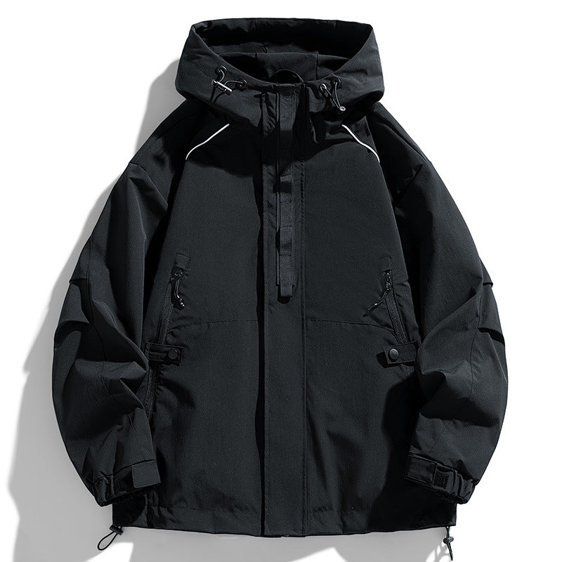 Unisex Leichte zweifarbige Wind- und Regenjacke mit Kapuze, Kordelzug und Reißverschlusstaschen Nord Taschen