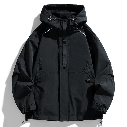 Unisex Leichte zweifarbige Wind- und Regenjacke mit Kapuze, Kordelzug und Reißverschlusstaschen Nord Taschen